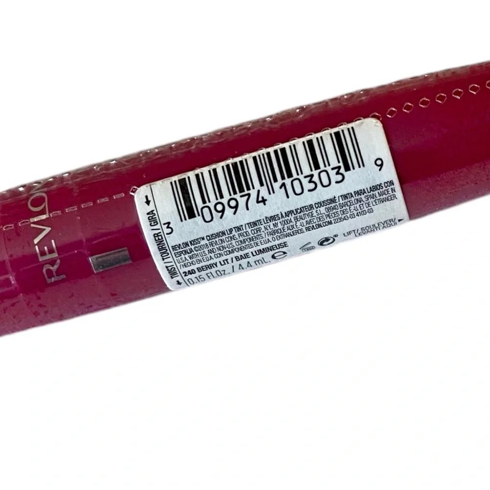 💎 REVLON KISS CUSHION LIP TINT 240 BERRY LIT New Full-Size